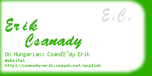 erik csanady business card